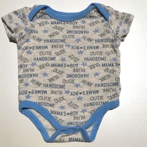 Duck Duck Goose Handsome Cutie Onesie Size 6-9 Months Gray Blue